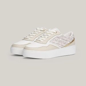 کتونی اورجینال برند Tommy hilfiger مدل PLATFORM MONOGRAM SNEAKER کد 857686105