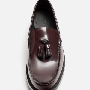کفش اورجینال برند زارا Zara مدل LEATHER TASSEL LOAFERS کد 2020