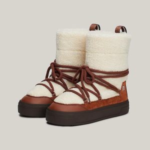 بوت اورجینال برند Tommy hilfiger مدل LACE-UP FAUX SHEARLING SNOWBOOT کد 860036187