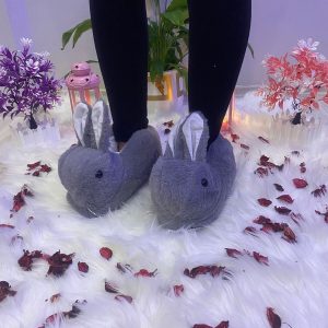 دمپایی روفرشی اورجینال برند Vanesamoda مدل Tavşan Hayvan Figürlü Kışlık Panduf کد 758685926
