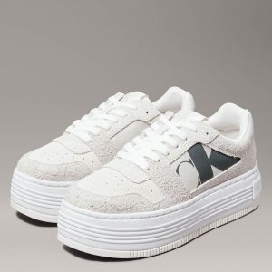 کتونی اورجینال برند Calvin klein مدل Krem Kadın Sneaker YW0YW016040 کد 871663038