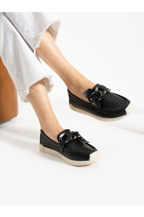 کالج اورجینال برند Alemdar shoes مدل GRANADA Siyah Delikli Kadın Loafer کد 818686686