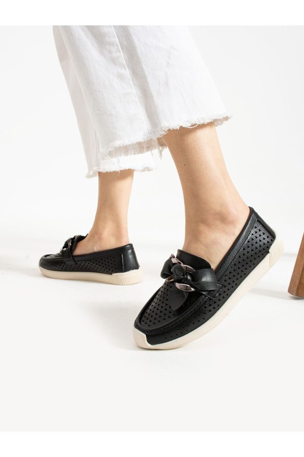 کالج اورجینال برند Alemdar shoes مدل GRANADA Siyah Delikli Kadın Loafer کد 818686686 - Image 2