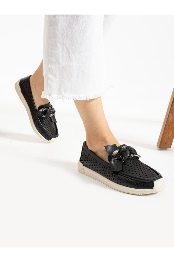 کالج اورجینال برند Alemdar shoes مدل GRANADA Siyah Delikli Kadın Loafer کد 818686686 - Image 3