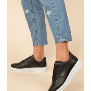 کتونی اورجینال برند Oz taha مدل Air Siyah Beyaz Bağcıklı Sneaker کد 101035817